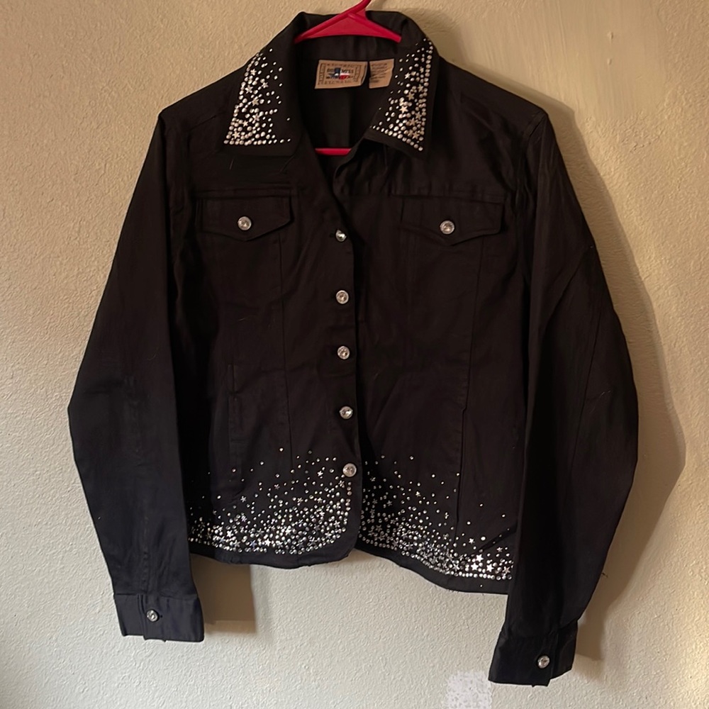 Women’s Star and Rhinestone Studded Jacket - Size M